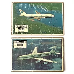 Vintage Mail-a-Puzzle PAN AM Clipper and 747 Postcards Comon Tatar Unposted - Picture 1 of 5