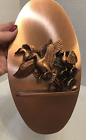 VTG MCM Copperama 3D Copper Hunting Ducks Mallards Geese Plaque Signed Victor