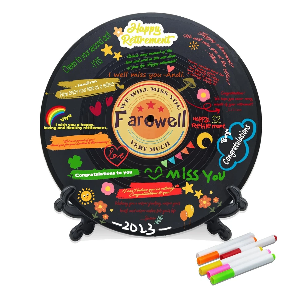 Libro de visitas de despedida firma alternativa disco de vinilo felicitaciones jubilación pa... Foto 1 de 4