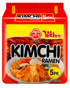 OTTOGI Korean Kimchi Ramen Instant Noodle Soup, Authentic Savory, 5 Pack, 600g - Picture 1 of 5