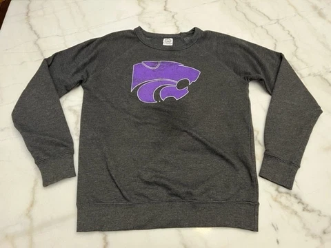 Kansas State University KSU K-State Women's Sweatshirt Gray Purple Medium M Cover