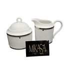Mikasa CITY LIGHTS Sugar Bowl & Creamer Set(s) MINT Modern Platinum White