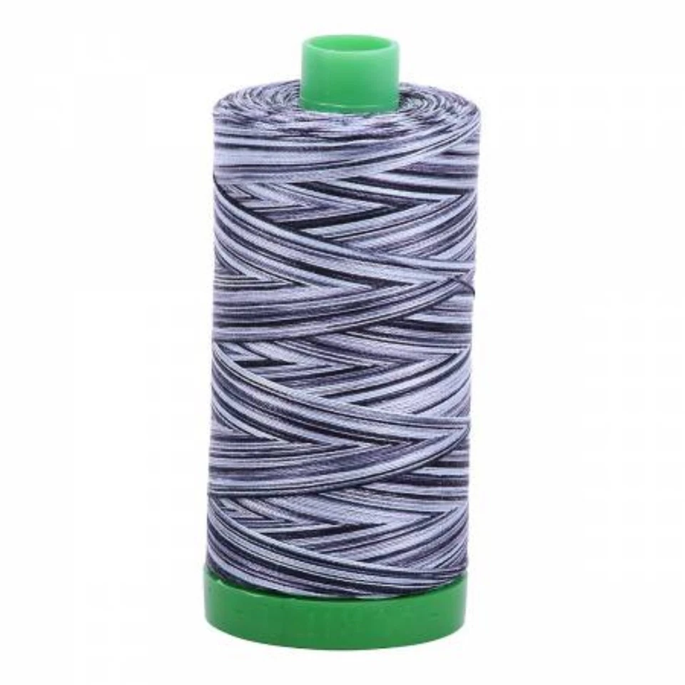 A1140-4664 Mako Cotton Embroidery Thread 40wt 1094yds Variegated B&W - Image 1 of 1