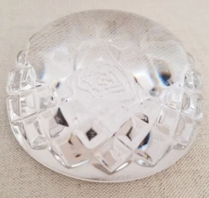 Waterford Crystal Etched Rose Dome Paperweight Limited Edition 34/500 Beautiful - Picture 1 of 12