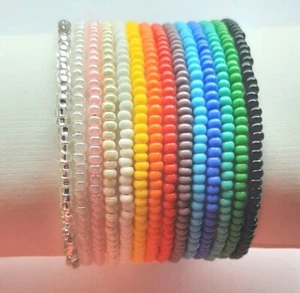 CZECH SEED BEAD BRACELET 14 COLOURS - 7" + 1" EXT - Picture 1 of 16