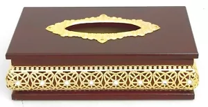 Home / office/ wood tissue box holder decorated with resin - Picture 1 of 4