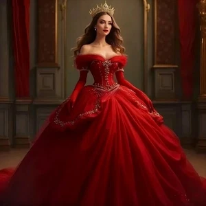 Vestido de Noche Rojo Bruja Medieval Baile de graduación Elfo Gótico Victoriano Juegos con disfraces Fiesta - Imagen 1 de 5