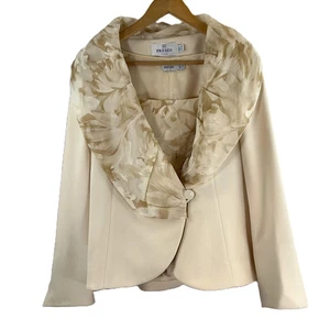 Vintage Presen Cream/Ivory Floral Occasion Top & Jacket Set UK 16 - Picture 1 of 10