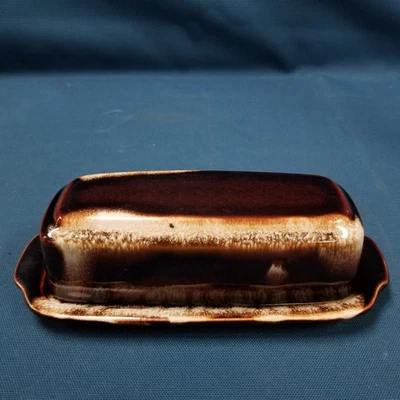 Vtg Pfaltzgraff Gourmet Brown Drip Covered Butter Dish #28  - Image 1 of 4