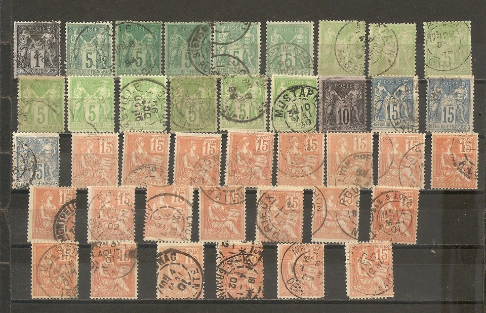 France 1900 Liberty Equality Fraternity Rights of Man used variety - Image 1 of 1