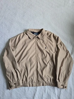 Chaqueta cortavientos vintage Polo Ralph Lauren para hombre 2XB color caqui tostado años 90  Foto 1 de 4