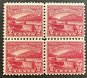 US 1929 Scott # 681 Block of 4 MNH Ohio River Canalization - Picture 1 of 2