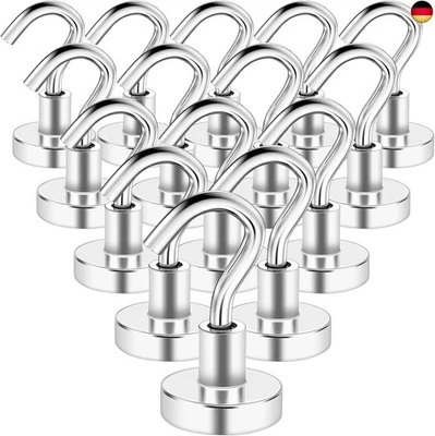 SWIHORAB Magnethaken, 14Stück Extra Stark Magnet Haken 10kg Super Starke Neodym Magnete