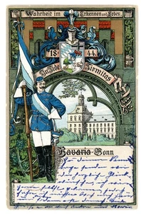 AK Litho Colourkarte KDStV Bavaria Bonn Studentenverbindung Studentika 1904 O24 - Bild 1 von 2