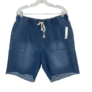 Westport Signature Weekender Fray Hem Shorts Womens 16 Blue Pull On - Picture 1 of 12