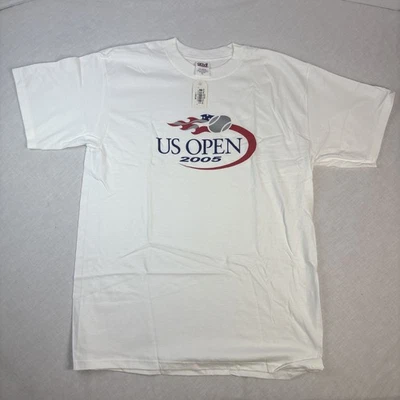 Camiseta De Colección 2005 US Open Patriótica Blanca Grande Preencogida NUEVA Con Etiquetas Nueva de Lote Antiguo Foto 1 de 4