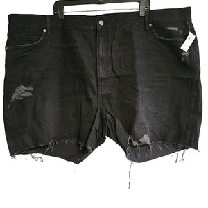 Damen-Jeansshorts Größe 28 Old Navy lässig gerade hoher Bund 5-Zoll-Naht schwarz - Bild 1 von 6