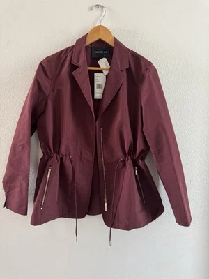 $598 LAFAYETTE 148 NY light JACKET RAINCOAT WINDBREAKER red vino spring Medium - Image 1 of 4