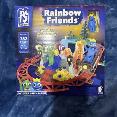 Rainbow Friends Deluxe Build Your Own  Theme Park Playset 382 Pcs Green Blue Inc - Image 1 of 2