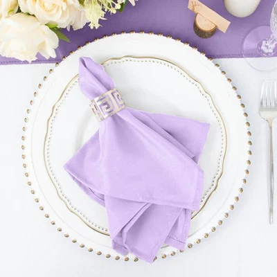 25 pcs Lavender Polyester 17x17" TABLE NAPKINS Wedding Party Kitchen Linens SALE - Image 1 of 4