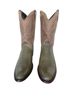 TECOVAS THE NOLAN BURNT CEDAR LIZARD MEN'S SIZE 12.5 D WESTERN BOOTS!! 🔥🤠 - Picture 1 of 8