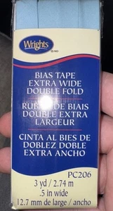 Wrights ~ (PC206-0515 - Blue) - Double Fold Bias Tape Extra Wide, 3 yd - Picture 1 of 7