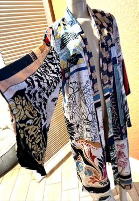 De Colección Zara Kimono/Plumero/Bata Hippie Boho Sedoso Precioso Talla L wbc Foto 1 de 4