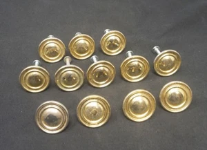 Vintage Brass Color Pulls/Knobs. Set of 12. 1 1/4" Wide - Picture 1 of 2