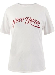 T-SHIRT DONNA NEW YORK NUOVA TAGLIA 10 MANICA CORTA MARCHI E SPENCER 100% COTONE - Foto 1 di 5