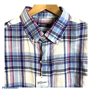 CREMIEUX Shirt Mens Size XL Long Sleeve Linen Pink Blue Plaid Button Up $89.50 - Picture 1 of 5