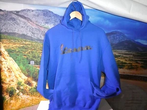 Vespa M Fleece Pullover Hooded Sweatshirt Dealer Logo Back Royal Blue VT-21/M L7 - Picture 1 of 10