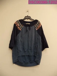 Free People Maglione Pullover Donna Rosalee Stampato Coulisse Blu XS OB1040082 - Foto 1 di 7