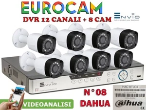 KIT VIDEOSORVEGLIANZA DVR 12 Canali 5MPX + 8 TELECAMERE DAHUA + HD - Zdjęcie 1 z 2