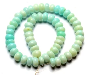 Piedras preciosas de ópalo azul natural tamaño 9 mm cuentas lisas en forma de rondelle hilo de 12" - Imagen 1 de 5