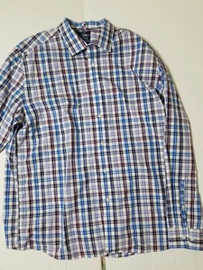 Hergestellt Cam Newton Herren XL modern blau kariert bügelfrei auf Knopfleiste - Bild 1 von 11