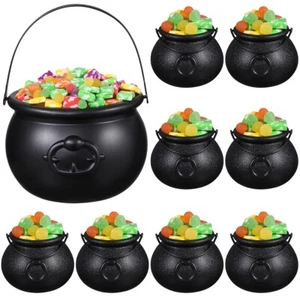 13 Stck. Schwarz Kunststoff Süßigkeiten Eimer Glas Trick or Treat Halloween Deko Kinder Party - Bild 1 von 7