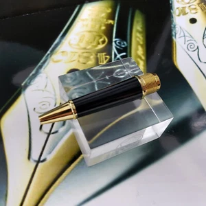 MONTBLANC 163 Classic Lower Barrel Grip Black Gold-Plated Rollerball Pen Parts - Picture 1 of 4