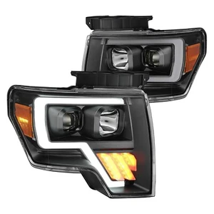 09-14 Ford F-150 LED Turn Signal CCFL Outline DRL Projector Headlight Black - Picture 1 of 4