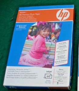 Papier fotograficzny HP Premium 10x15cm - 60 arkuszy - 240gsm - Q1992A NOWY - Zdjęcie 1 z 1