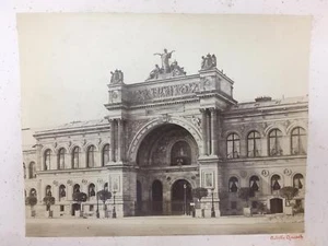 Foto grande antigua montada ALBÚMINA firmada Achille Quinet PALACIO DE LA INDUSTRIA - Imagen 1 de 10