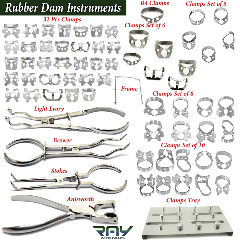 Kit de presa de goma endodóntica dental instrumentos Anisworth, Stokes, abrazaderas de brinker Foto 1 de 1