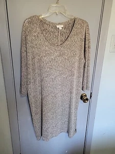 J. Jill PUREJILL Kleid taupe & schwarz meliert Leinenmischung Gr. M 3/4 SL Oversize - Bild 1 von 9