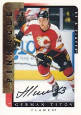 1996-97 Pinnacle Be A Player Autograph #49 German Titov AUTO Calgary Flames