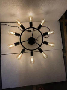 Italian Black Sputnik Linear Chandelier Perfect Christmas Gift for Home Decor - Picture 1 of 3