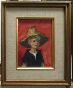 Martha Moore 1950s Portrait of Young Boy Listed Rockport Artist & New Jersey - Picture 1 of 7