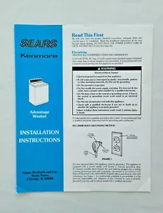 Instrucciones de instalación de lavadora Sears Kenmore Advantage - Imagen 1 de 1