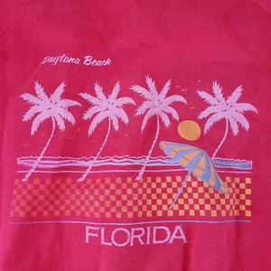 Vintage Healthknit Sweatshirt Daytona Beach Men Sz Large (42-44) Red Long Sleeve - Picture 1 of 4