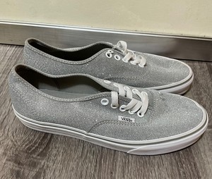 vans silver glitter shoes