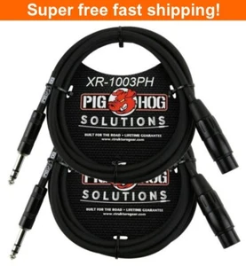 2 Pack Pig Hog PX-TMXF3 Solutions TRS(M)-XLR(F) Balanced Cable 3Ft - New - Picture 1 of 4