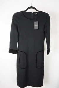 Giorgio Armani Black Velvet Outline Silk Blend Dress Sz 6 US 42 EU BRAND NEW - Picture 1 of 4